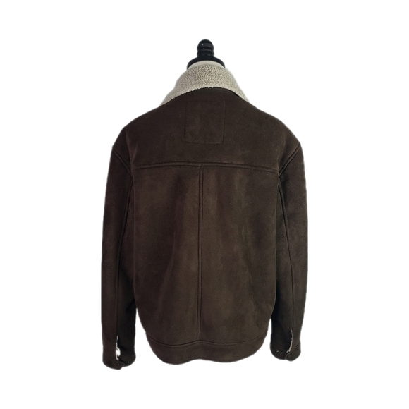 LEVI'S Men's Microsuede Trucker Jacket Vintage Brown Fleece Lining Size Medium - Picture 2 of 16